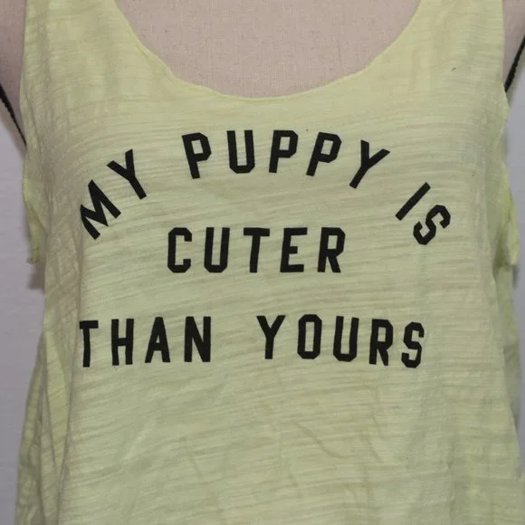 PINK by Victoria's Secret Sleepwear Tank Top - "My Puppy is Cuter Than Yours" - Picture 3 of 7